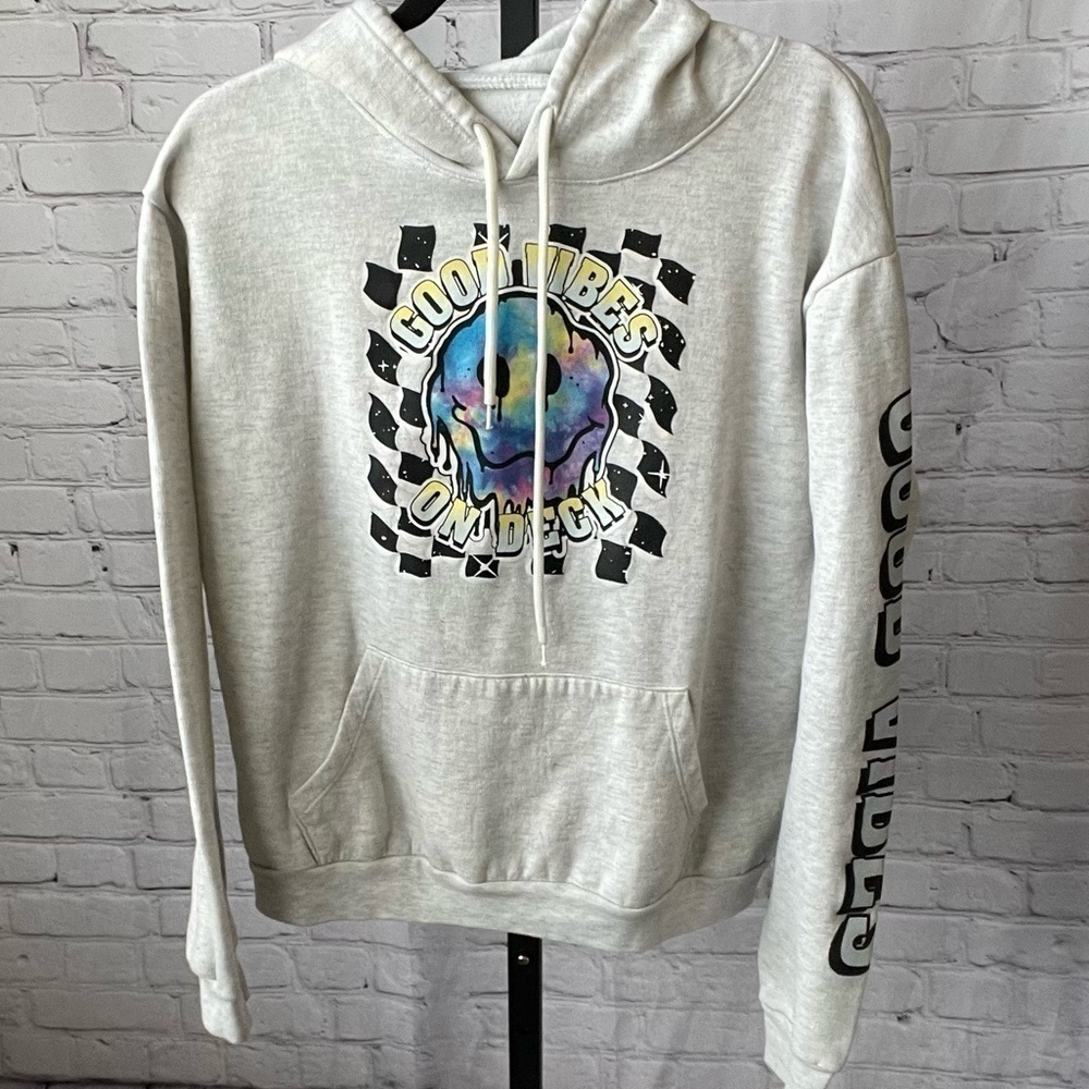 Launder Good Vibes on Desk Hoodie Size Large
